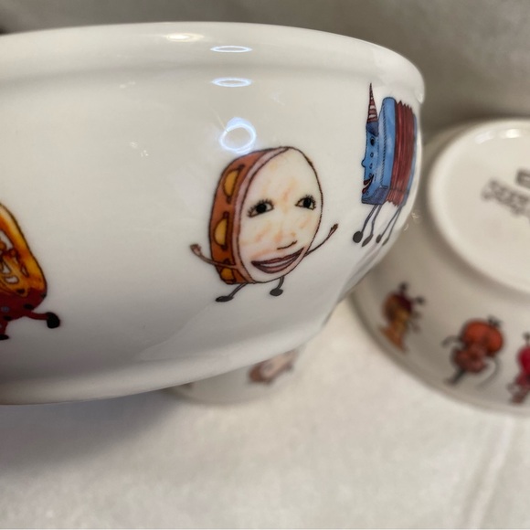 SOLD 3 Pieces Fishs Eddy 2 Bowls 1 Mug Zanes Saaf Whimsy Musical Instruments - Picture 4 of 10